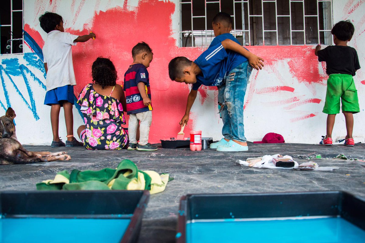ArtolutionOrg's tweet photo. The resilience of children in Santa Marta, Colombia - Their #Artolution mural and this experience will live on as reminders of how we can make positive changes in our communities together. #artolution #jointheartolution https://t.co/kTXSQ2ZzMy