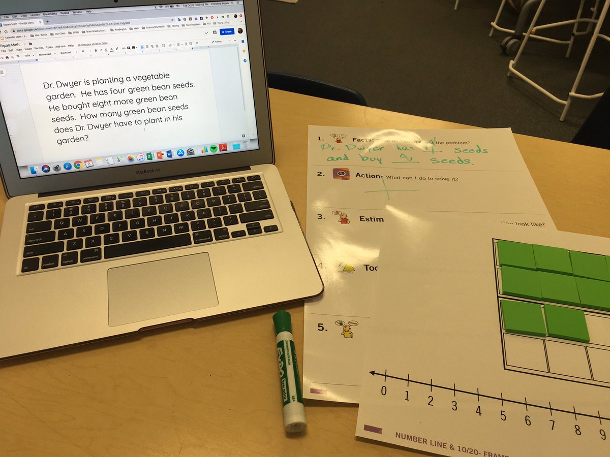 MrsCBotsis's tweet photo. Well Dr. Dwyer made an appearance in one of our math word problems today!!! @RooseveltD64 @AbleNetInc #engageD64 #D64Smiles #EqualsMath https://t.co/4vbNR9mw67