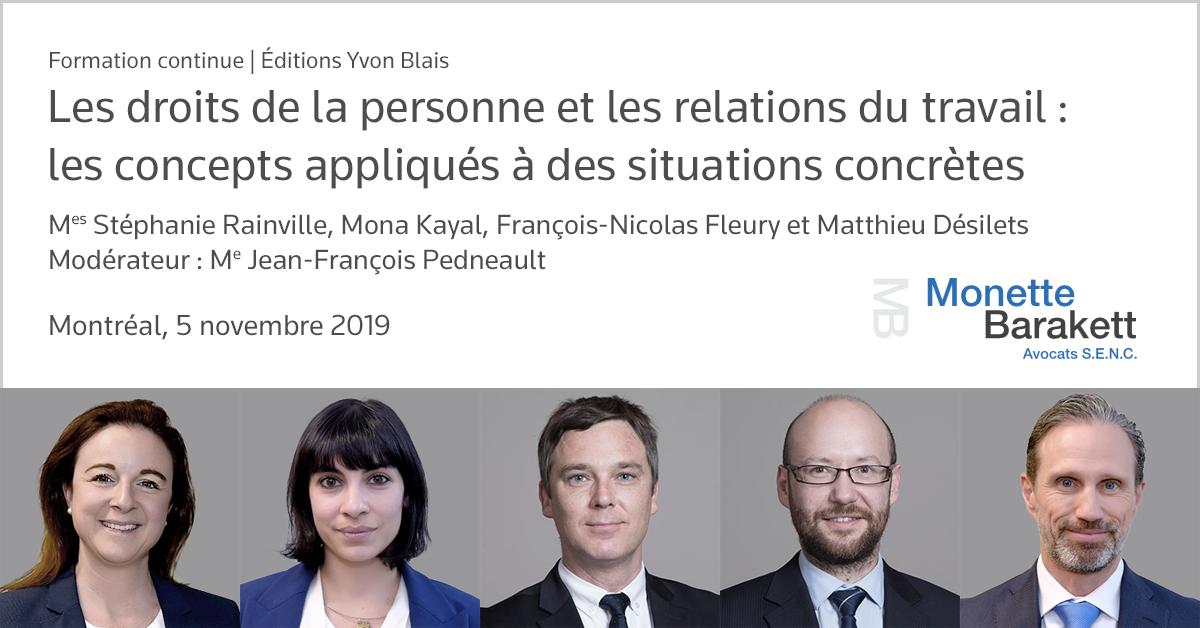 EdYvonBlais's tweet photo. Joignez-vous aux experts du cabinet Monette Barakett senc pour des discussions éclairantes sur des concepts d'actualité en matière de relations du travail. Inscrivez-vous ici : https://t.co/67Iojf0I7y https://t.co/feht2feEpn