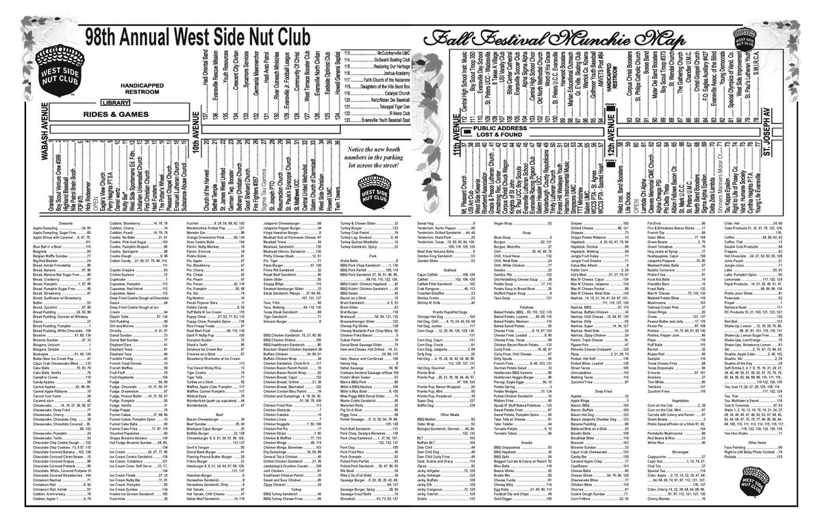 AllysonEShelby's tweet photo. Currently highlighting and cross-referencing for my first trip to the @westsidenutclub #FallFestival today ๐๐๐ #prontopups #krautballs #deepfriedeverything https://t.co/f9MBj3gyx2