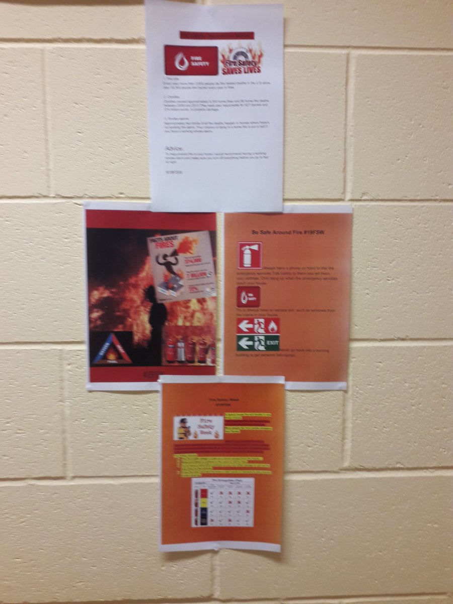DervillaCasey's tweet photo. As part of @BFireSafeSchool the TY's @cicsummerhill got creative in class today and created posters to raise awareness for Fire Safety Week 2019 and put them up around the school @tydotie. #19FSW #BeFireSafeAware #FireSafety #RaisingAwareness #BFireSafe #TY https://t.co/1ODABYD2Rz