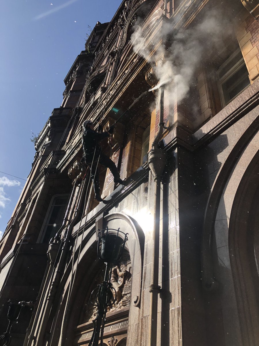 access_cleaning's tweet photo. Few shots from a job we started today #abseiling #buildingcleaning #stonecleaning #brickcleaning #steamcleaning #irata https://t.co/uAtfxLkibJ