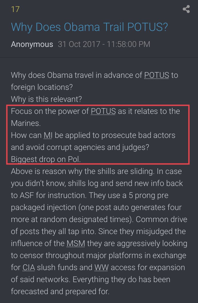 ...Focus on the power of POTUS as it relates to the Marines.How can MI be applied to prosecute bad actors and avoid corrupt agencies and judges?Biggest drop on Pol...