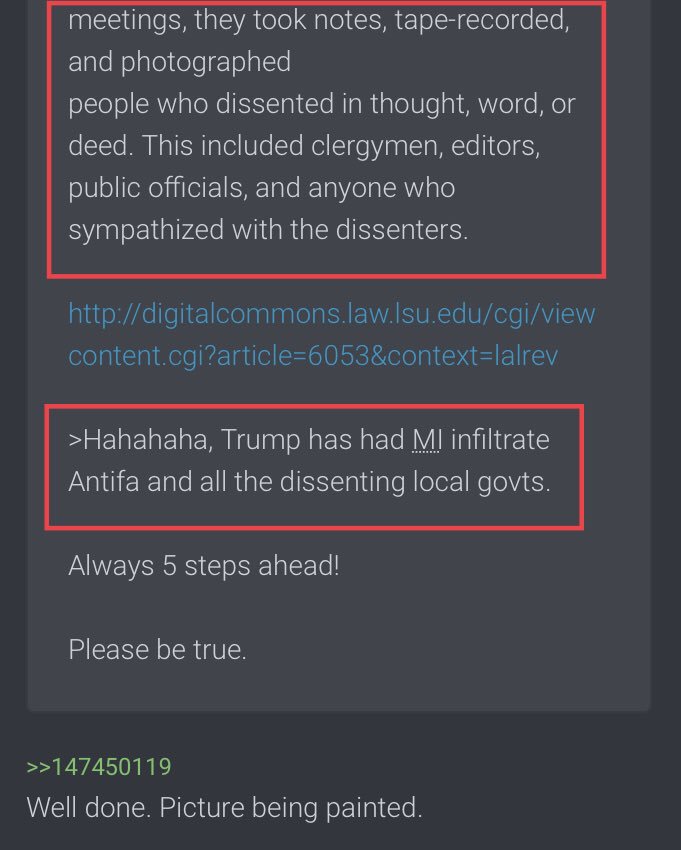What must be completed to engage MI over other (3) letter agencies...Did Trump have the MI infiltrate Antifa and all the dissenting local govts...Always 5 steps ahead!