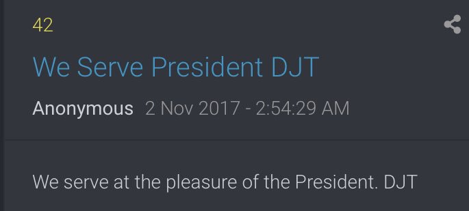 We serve at the pleasure of the President. DJT