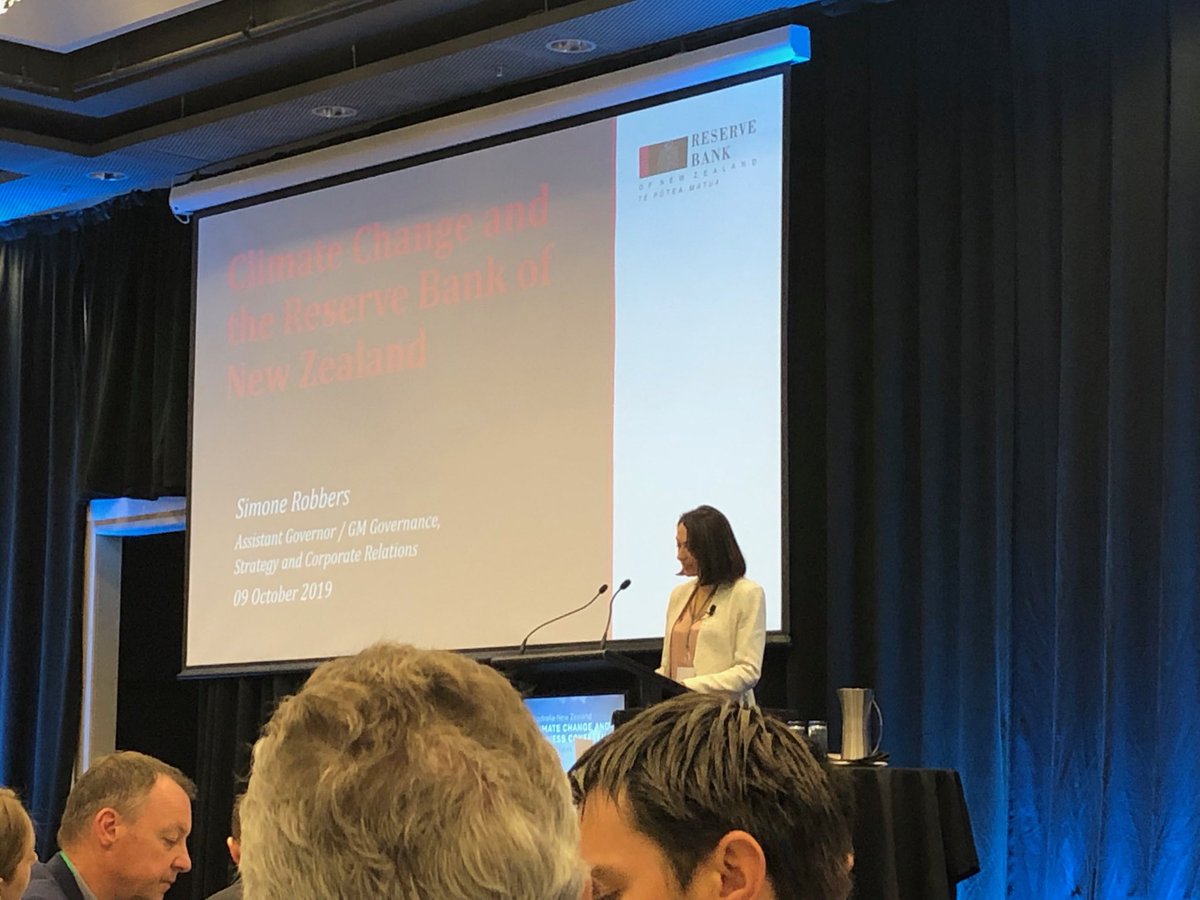 rudkinbinks's tweet photo. Simone Robbers from The Reserve Bank talking about Why the Climate Change matters to them #ccbc2019 @IoDNZ The financial risks of Climate change https://t.co/eMW5QINELY