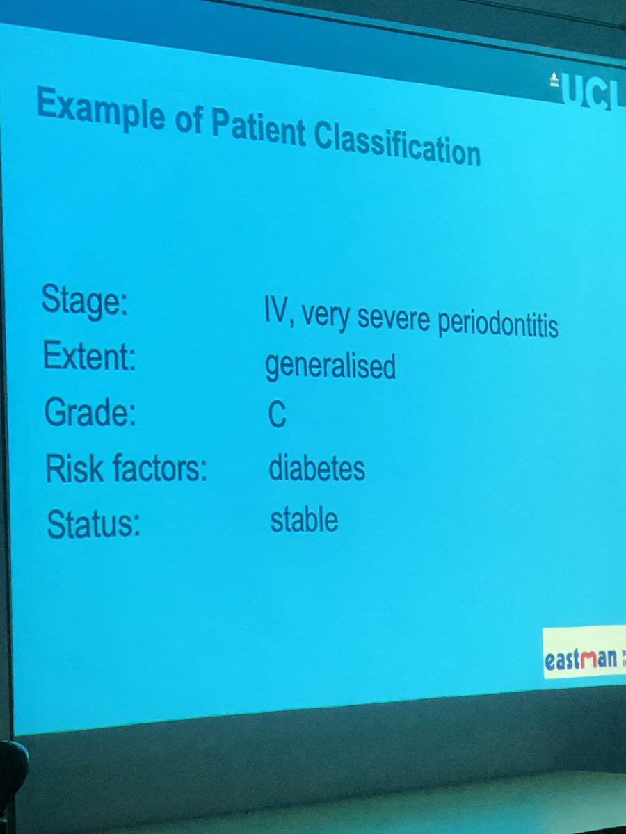 KandiahThayalan's tweet photo. Stage/ extent/ grade /risk factors and status. Key factors in classification of periodontal disease    @sashnhs @MidBda @BSPerio https://t.co/woOPBIR3uz