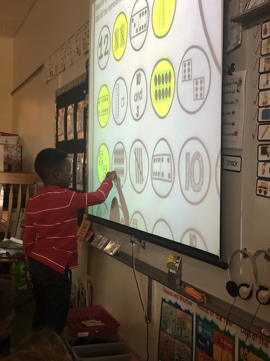 Mrs_ShannonRay's tweet image. Closed math today by having students help me identify which representations matched the number 10. So many math tools represented: tallies, base ten blocks, tens frames, dominoes, and many more! Soon will be a math center! @deane_erika #fcpsmath