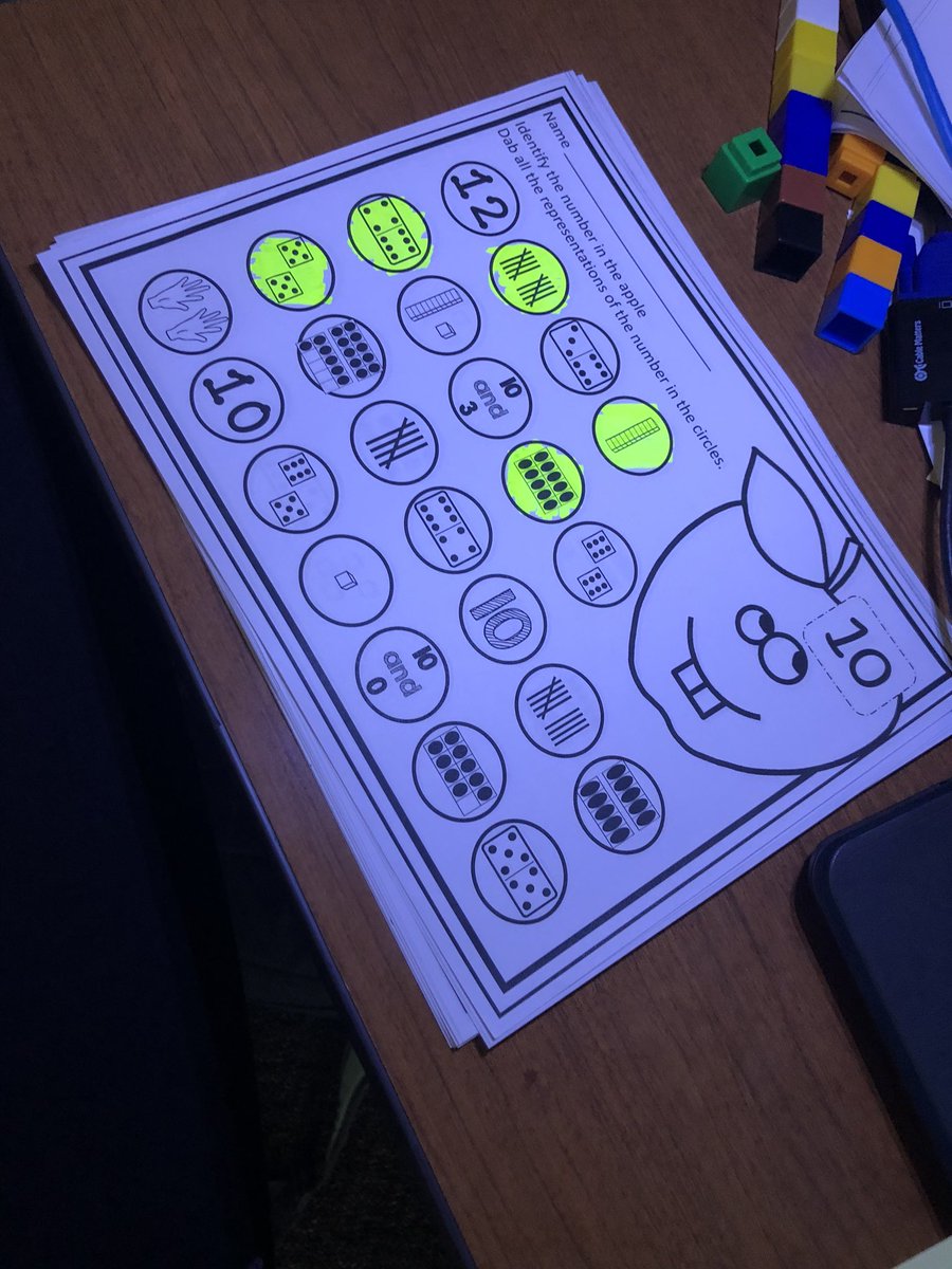 Mrs_ShannonRay's tweet image. Closed math today by having students help me identify which representations matched the number 10. So many math tools represented: tallies, base ten blocks, tens frames, dominoes, and many more! Soon will be a math center! @deane_erika #fcpsmath