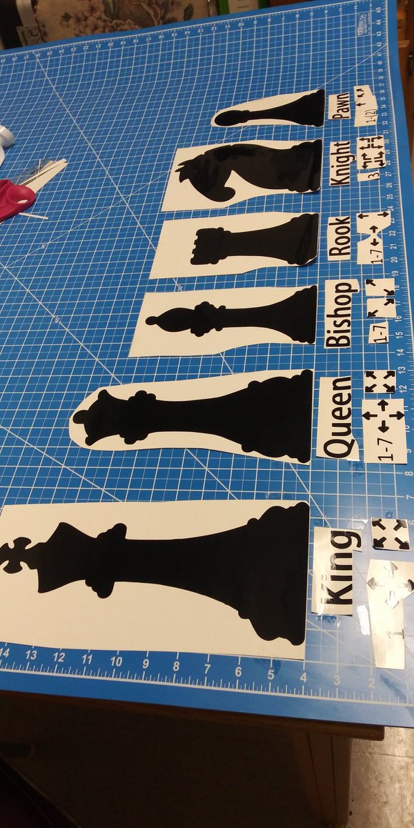 WISDMHMSlib's tweet photo. The chess decals are almost ready to go up on the wall! 
#cricut #chessinthelibrary https://t.co/xalo3rHbAd