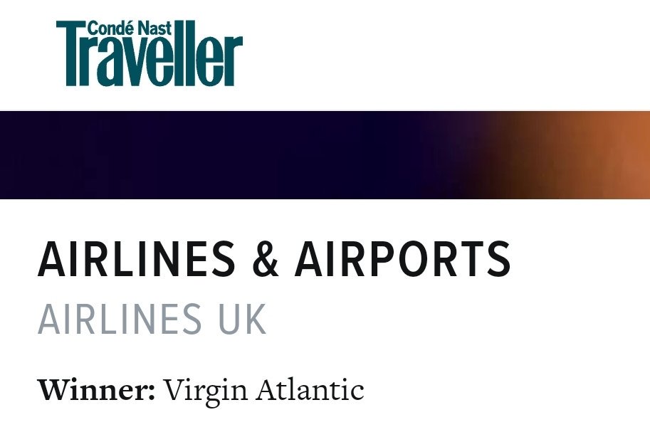 shanice2501's tweet photo. Great news for our partners @VirginAtlantic and well deserved.
✈👠❤
#CondeNastTraveler #awards #awardwinners #seizetheholiday https://t.co/fbSXelyD4a