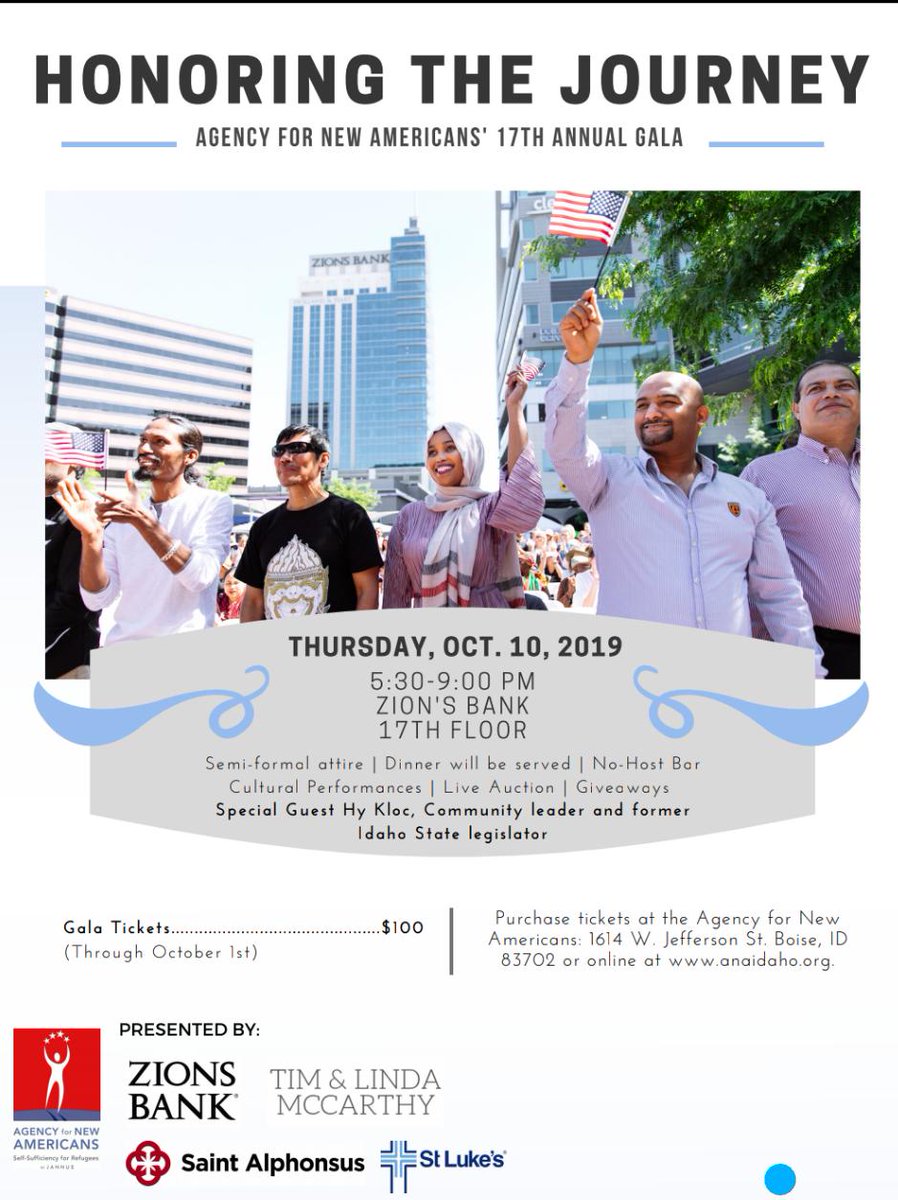 intlbroncos's tweet photo. The Agency for New Americans' 17th Annual Gala is coming up on Thursday! For more information or to purchase tickets, visit https://t.co/wTALZdgQ4U. https://t.co/vJkSV3htPY