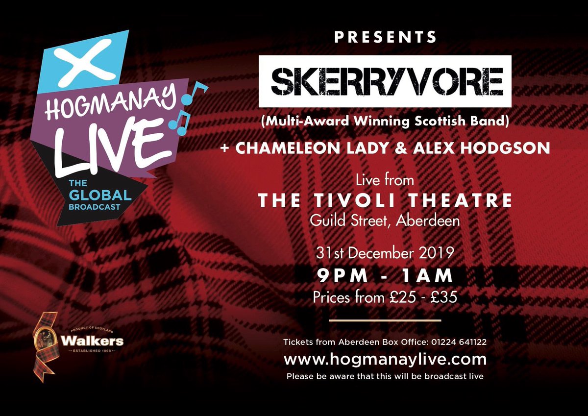 ChameleonLady51's tweet photo. We are so excited to announce that we are playing Hogmanay Live in Aberdeen!! Can’t wait to share the stage with the amazing @SKERRYVORE and Alex Hodgson😍 The only place to start off the New Year. Buy your tickets quickly as they will sell out fast #hogmanay #new #year #home https://t.co/vfgHXSXGea