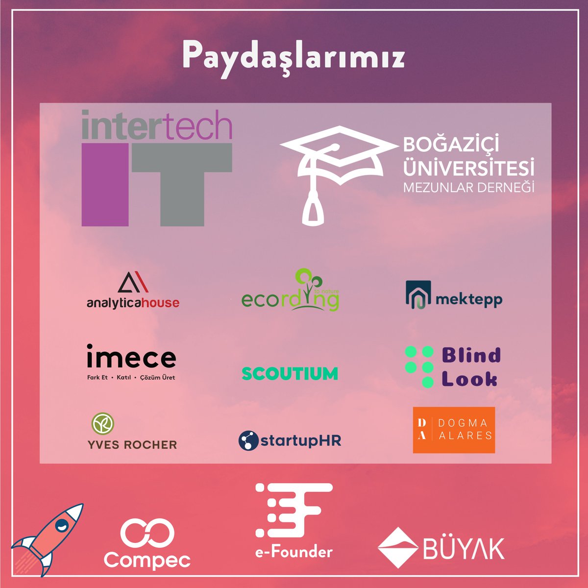 2019'un en renkli dijital girişimcilik zirvesi e-Founder'ı sizin için hazırlarken elimizden tutan tüm paydaşlarımıza teşekkürlerimiz füze olup uçsun! ;)