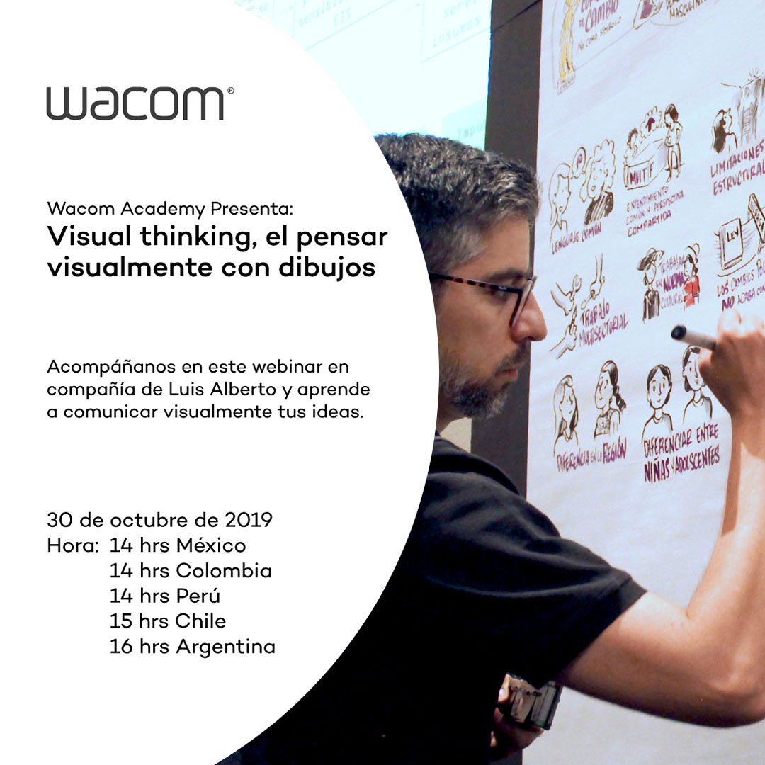 El 30 de Octubre estaremos transmitiendo un webinar sobre herramientas de pensamiento visual con Luis Alberto Garcia Sánchez y <a href="/WacomEspanol/">Wacom Español</a>

Regístrense 
attendee.gotowebinar.com/register/77764…

#VisualThinking #webinar #PensarVisualmente #dibujo