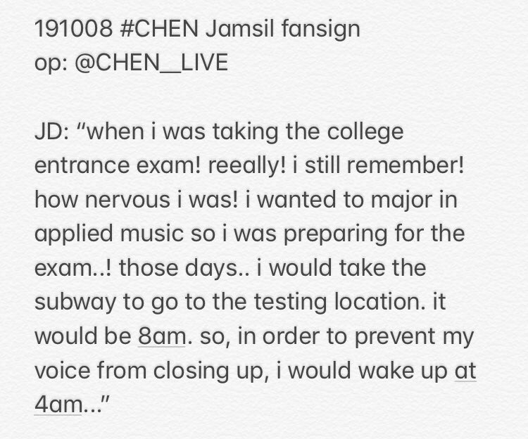 jongdae on how he would prepare for college entrance exams