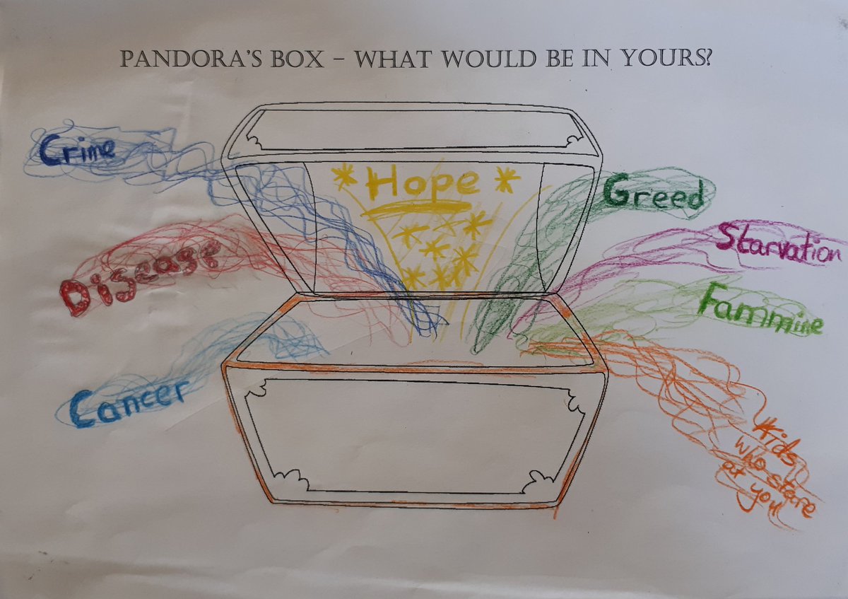 Transition year studies exploring the greek myth of Pandora's box created  their own modern versions of the box that is believed to have unleashed  plague and suffering on humanity. #classicalstudies #greekmythology #myths #, image size:1200x847
