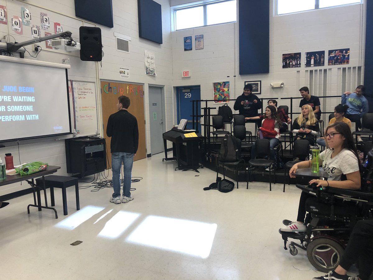 DundeeCrownHS's tweet photo. It’s important to teach students skills and strategies for coping with stress. We took time out of our day to teach students ways to #GetOutOfYourHead These students chose dance, guitar, and singing! https://t.co/R6AiFGKxwf