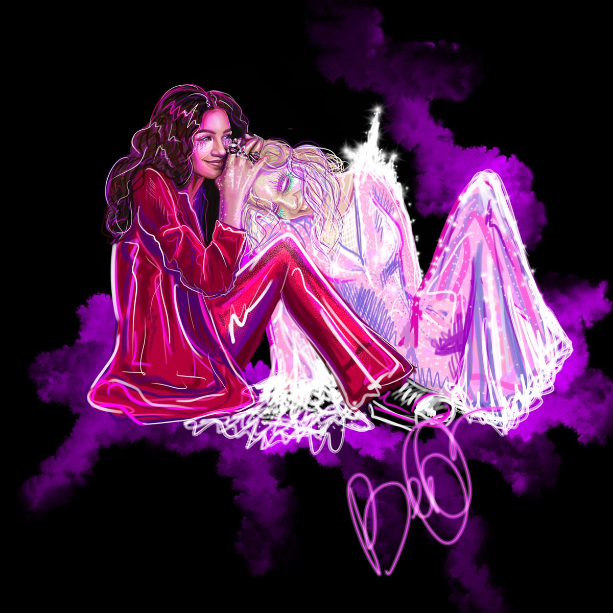BegletsovaMary's tweet photo. I DREW THIS AMAZING GIRLS 
@Zendaya @hunters @ZendayaMedias @Zendayagraphics @euphoriaHBO @nytimesarts 
#Zendaya #EuphoriaHBO https://t.co/ZCK0fmcXdy