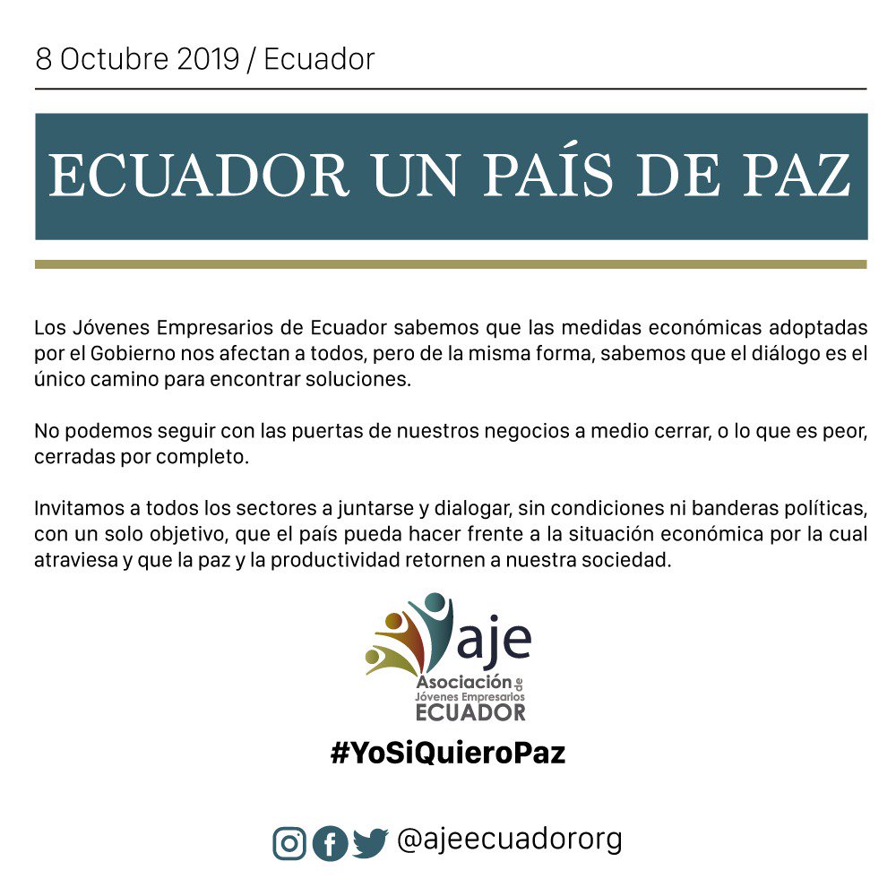 ajeecuadororg's tweet photo. Ecuador un país de paz 🙏🏻🇪🇨 

#YoSiQuieroPaz #SomosAJE #EcuadorPaisDePaz https://t.co/28pt8kIWZq