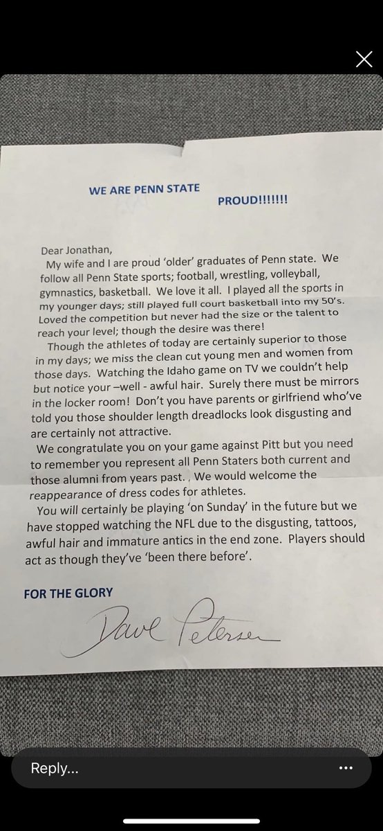 lrabuck's tweet image. This is totally unacceptable!  If this person truly is ‘PSU Proud’ this wouldn’t have been sent. If this is a booster I hope $ was returned.