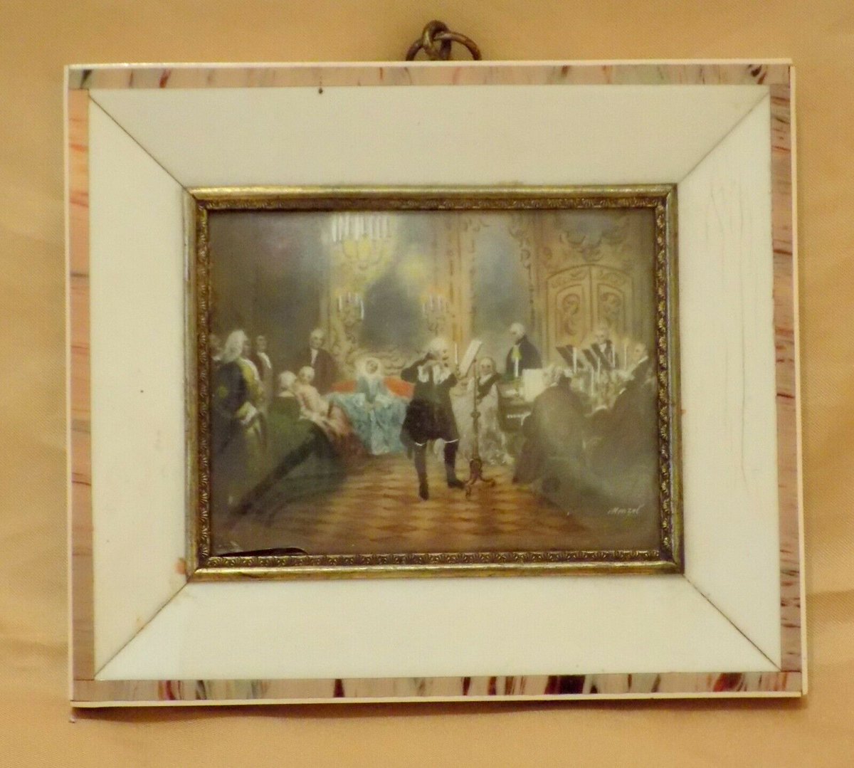 MandysTreasure's tweet photo. #Antiques #Collectables #Silver #Toys #Curios #Auction - #Antique Dieppe Carved Frame Miniature - Flute Concert with Frederick the Great in Sanssouci after Adolph Menzel - https://t.co/81mSFoKhGE https://t.co/arv86YHXN6