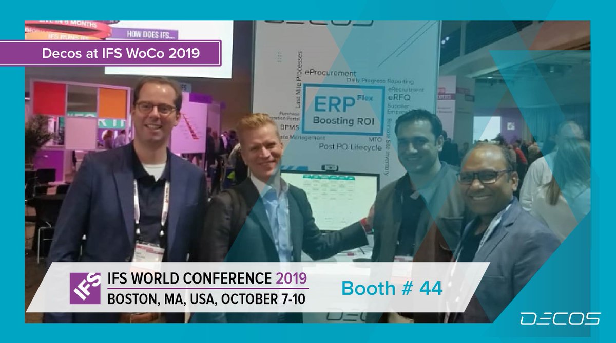 GlobalDecos's tweet image. Decos team is pleased to meet Sakari Jorma at booth#44!  
Great enthusiasm! Happy faces! 😊 here at @IFS World Conference 2019!

@ifs  @IFS_Benelux @IFSUK @IFSNordics 

#IFSWoCo19 #ForTheChallengers #Decos #ERP #Digitization