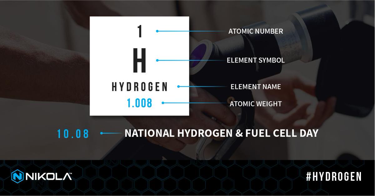 It's #NationalHydrogenandFuelCellDay! It's no coincidence that October 8th (10.08) has been deemed National Hydrogen and Fuel Cell Day - why? The atomic weight of hydrogen is (1.008), see what we did there? 😉 #HydrogenNow #FuelCellsNow