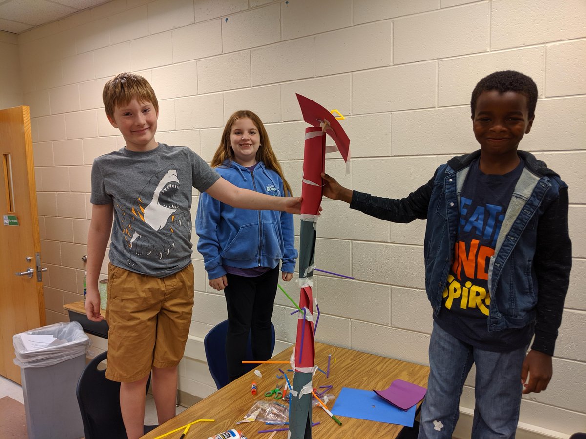MsOdenMusic's tweet photo. Posting just a few pictures of our first day of STEAM! Ms. Leshen and I were so proud of how well our 3-5 Scorpions communicated and collaborated building their artistic towers. Can't wait to see what our 1st and 2nd graders do on Thursday! @ScottScorpions #oneccps https://t.co/zRy23py9mZ