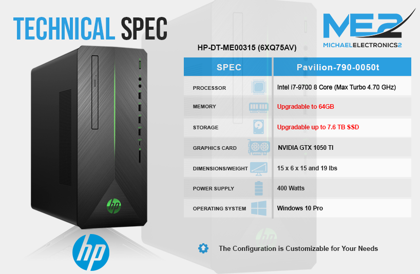 i7-9700
Up to 64GB of Ram
1TB HDD
NVIDIA GTX 1050 Ti
Windows 10 Pro

Ready for business or gaming.
Easy to finance for as low as $98 a month.

michaelelectronics2.com/product-detail…

#hp #gaming #businessdesktop