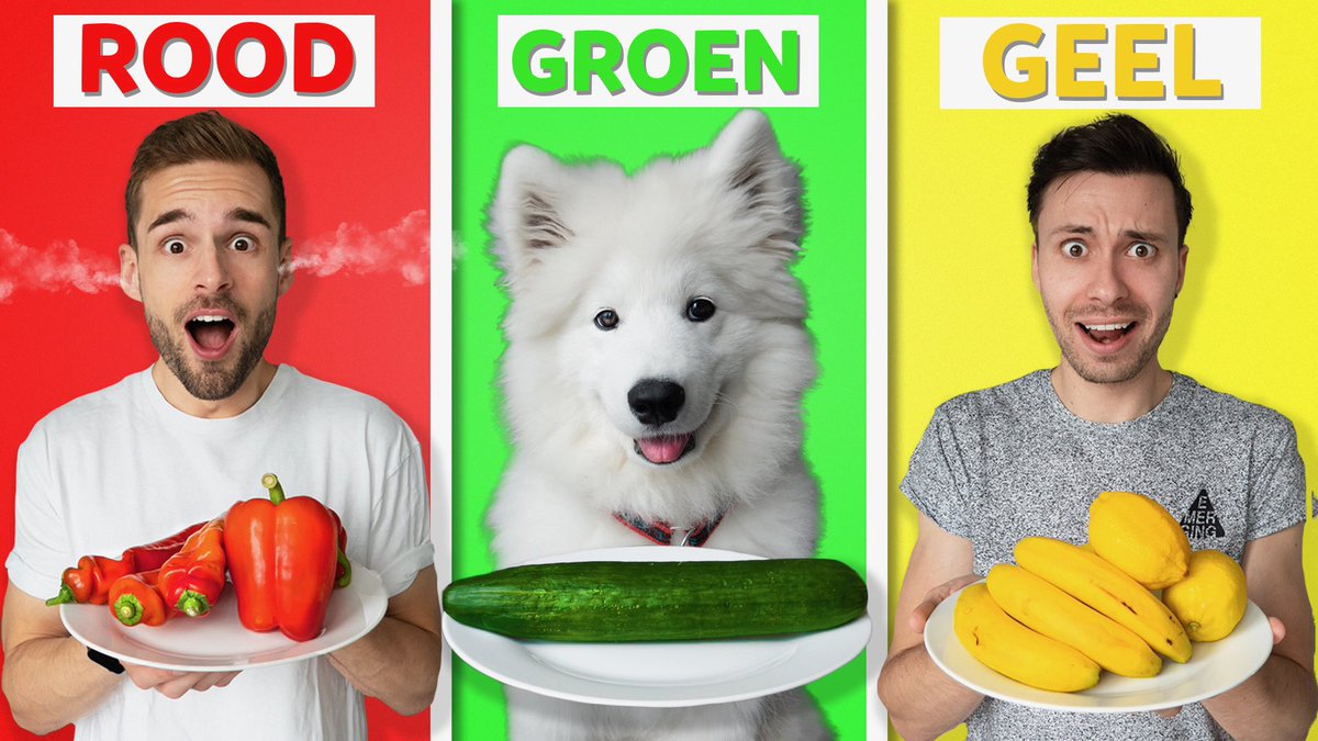 Nieuwe video!🐶❤️ LAATSTE DIE STOPT MET 1 KLEUR ETEN WINT! met Paco &amp; Rutger *Challenge* youtu.be/TdByoYrI54w