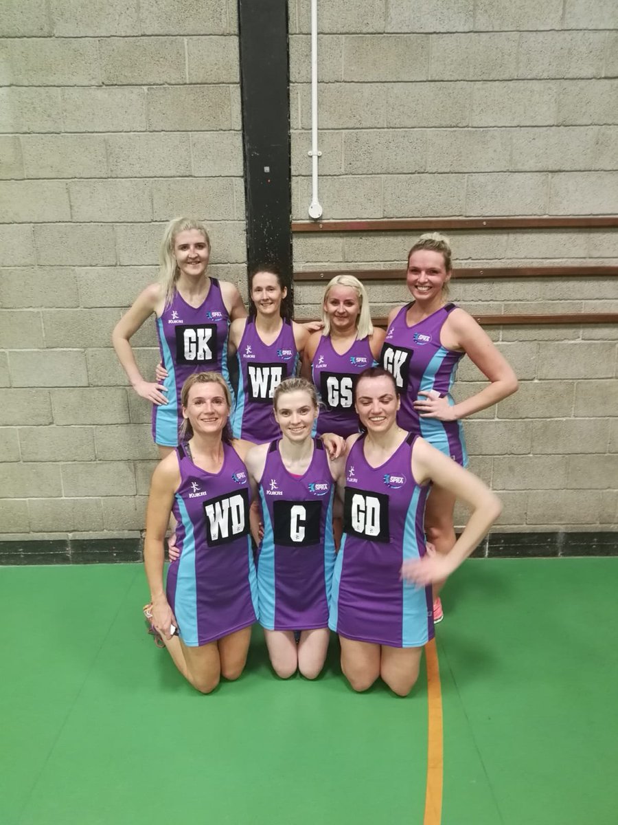 SPRANetball's tweet photo. Some of the beautiful ladies of SPRA ❤️ Still smiling after a game away in England! 💜💜💜💜💜💜 https://t.co/Td7rZP63sx
