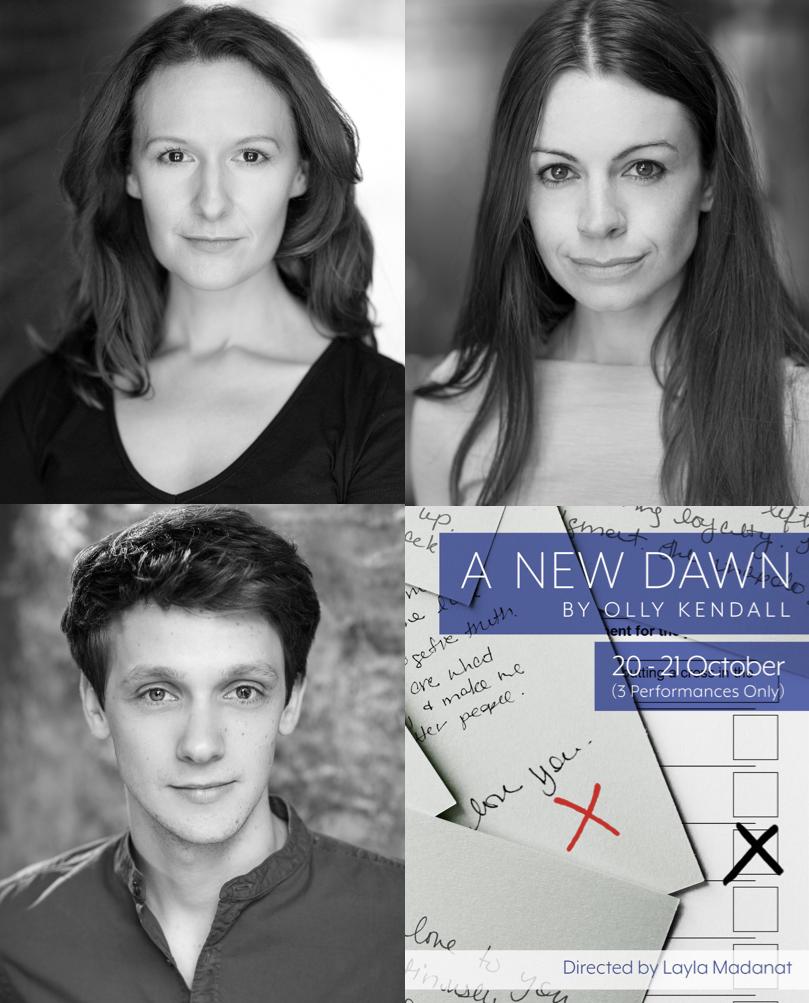 The wonderful cast for #ANewDawn at @kingsheadthtr + @theuniontheatre are announced! We have:
<a href="/sue_appleby/">Sue Appleby</a> as Emma
<a href="/sarahleighactor/">sarahleighactor</a> as Lucy
and @markelwesdonald as Jon.
To find out more &amp; book tickets visit: Union: tiny.cc/sp9adz
Kings Head: tiny.cc/gi9adz