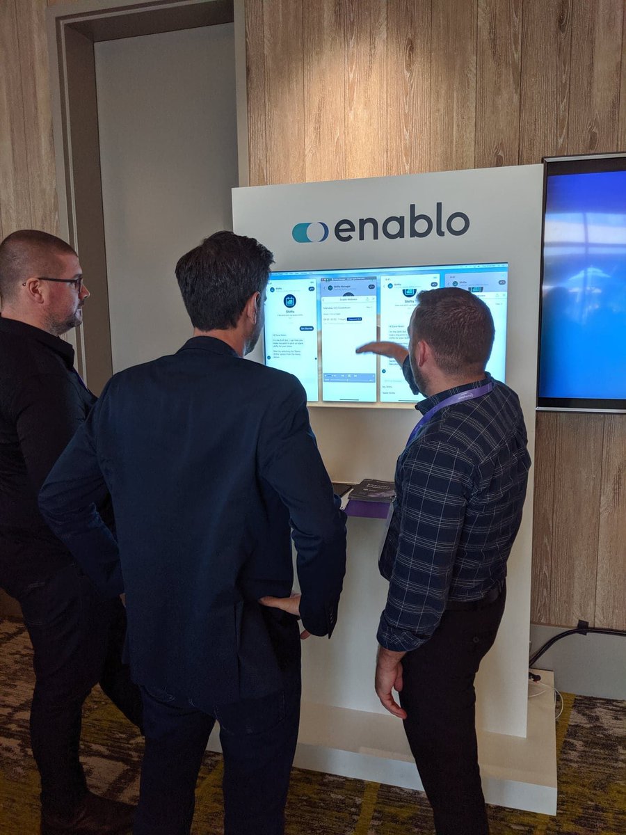 enablohq's tweet photo. Want to know how @GSuite and @WorkplacebyFB connect? Come along to our #breakout session at #FlowbyWorkplace at 2:45pm today to see the Enablo team in action! If you have a question after the session, just let us know below and we’ll respond as soon as our feet leave the stage! https://t.co/MBmhRuG7rO