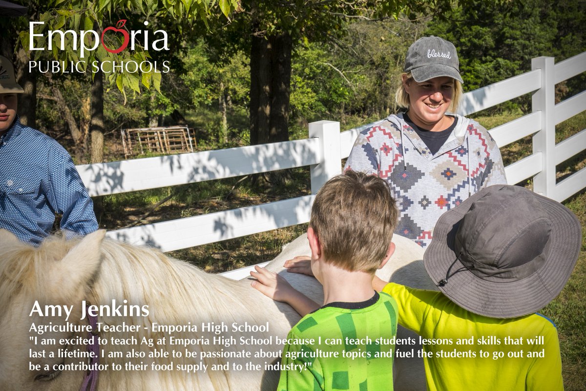 Faces of Emporia Public Schools.
Amy Jenkins - Agriculture Teacher - Emporia High School

#FriendsOfUSD253
#EmporiaProud
#FacesOfEmporiaSchools