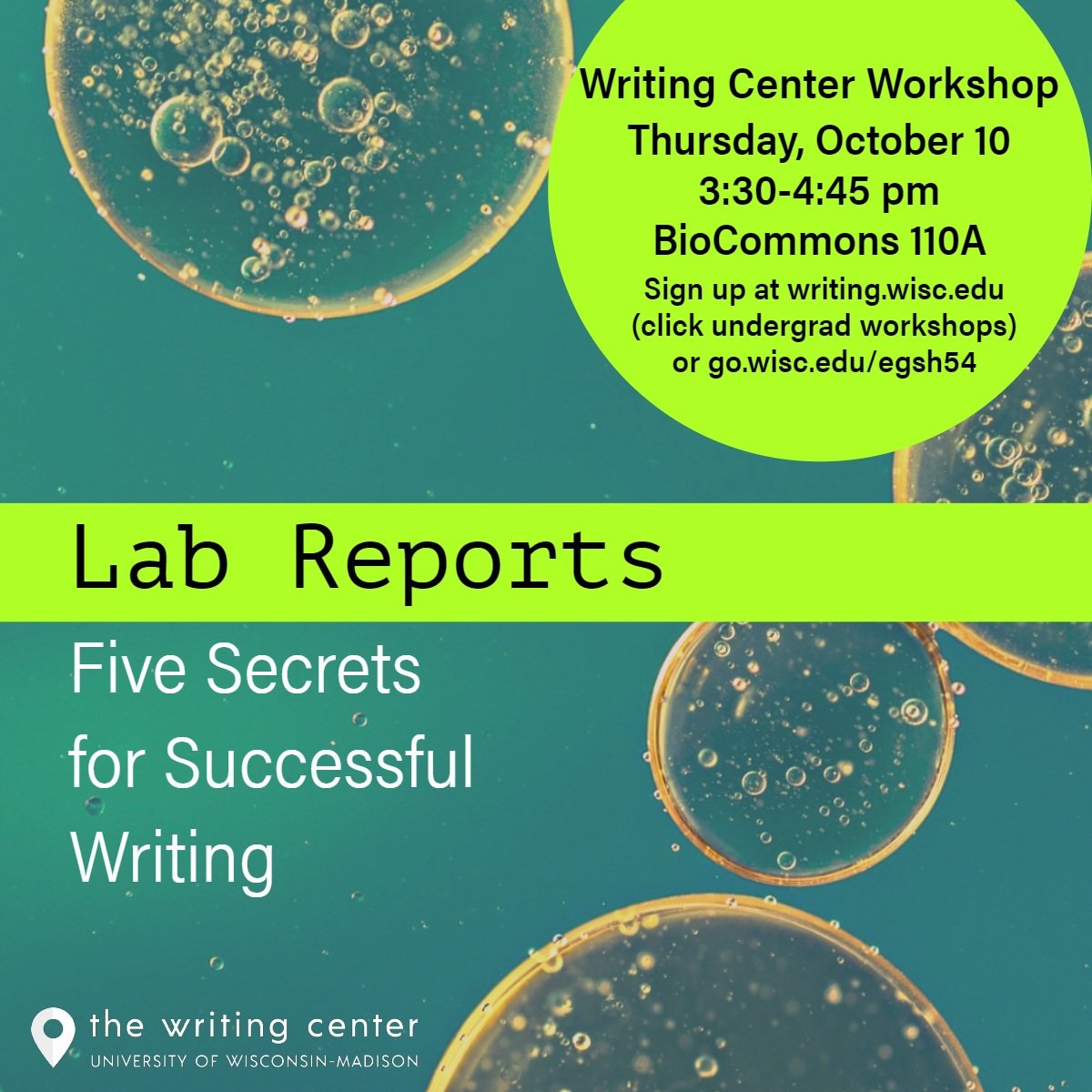 Steenbock Library, Science & Engineering Libraries (@asksteenbock) on Twitter photo Writing IS for science students - join <a href="/uwwritingcenter/">UW Writing Center</a> for a free workshop on how to write outstanding lab reports! This week in the @uwbiocommons 10/10 3:30pm writing.wisc.edu/workshops/unde… Writing IS for science students - join <a href="/uwwritingcenter/">UW Writing Center</a> for a free workshop on how to write outstanding lab reports! This week in the @uwbiocommons 10/10 3:30pm writing.wisc.edu/workshops/unde…