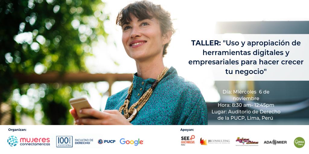 connectamericas's tweet photo. ¡Mujeres ConnectAmericas llega a Lima, Perú con un taller presencial! 
En este taller aprenderás cómo el uso de herramientas digitales te puede ayudar a dar saltos importantes en la competitividad de tu negocio. ¡Regístrate aquí!
https://t.co/Ohy70nlj8r
#100kChallenge https://t.co/B9TLl6hoC2