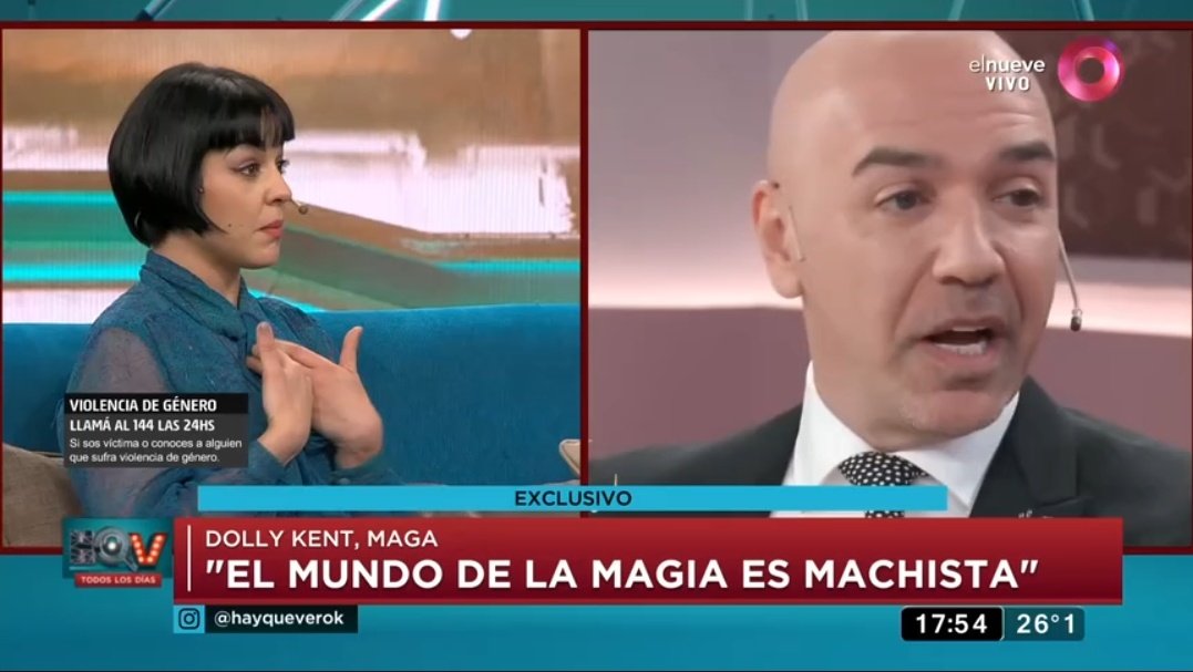 La maga <a href="/DollyKentMagia/">Dolly Kent</a> responde a los fuertes dichos de su colega Norberto Jasenson 
"El mundo de la magia es machista" 
@HayQueVerOK
<a href="/canal9oficial/">El Nueve</a> 
<a href="/laflia_ok/">Laflia</a>