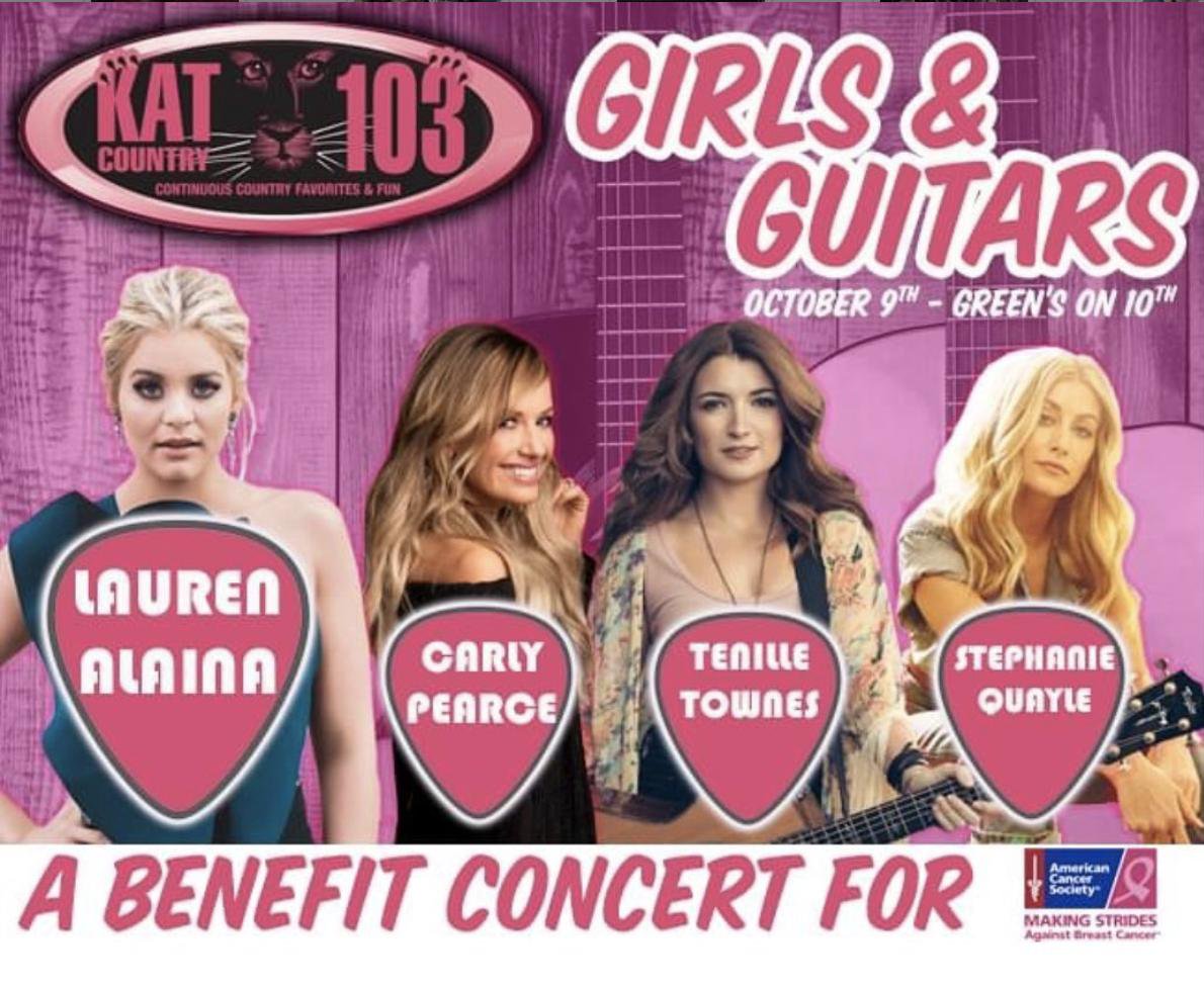 Modesto! Can't wait to see y'all TOMORROW at 
@KATCOUNTRY103's SOLD OUT #GirlsAndGuitars show with @Lauren_Alaina, @carlypearce & @tenilletownes! It's all for a great cause benefitting Making Strides Against Breast Cancer. Who's coming?! 💕