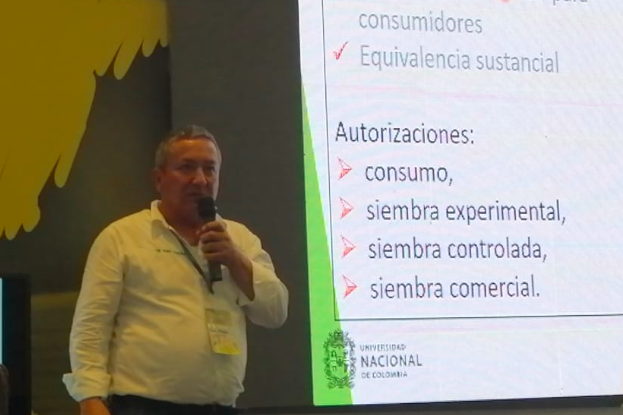 ICACOLOMBIA's tweet photo. "Los cultivos genéticamente modificados comerciales están presentes en 26 países del mundo, siendo la soya, el maíz y el algodón los principales cultivos que utilizan esta tecnología": Henry Vanegas.  #HagaCuentas #MaizYSemillas https://t.co/dWS8u0dVLp