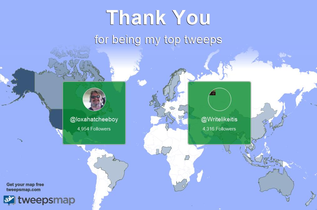JoeVOrgill's tweet photo. Special thanks to our top new tweeps this week @loxahatcheeboy, @Writelikeitis https://t.co/fRni0ITbCN