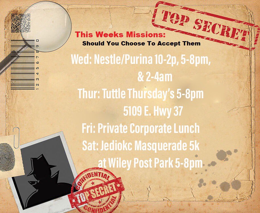 Mission Line up! <a href="/NestlePurinaOne/">Nestle Purina One</a> <a href="/JediOKC_Club/">JediOKC</a>