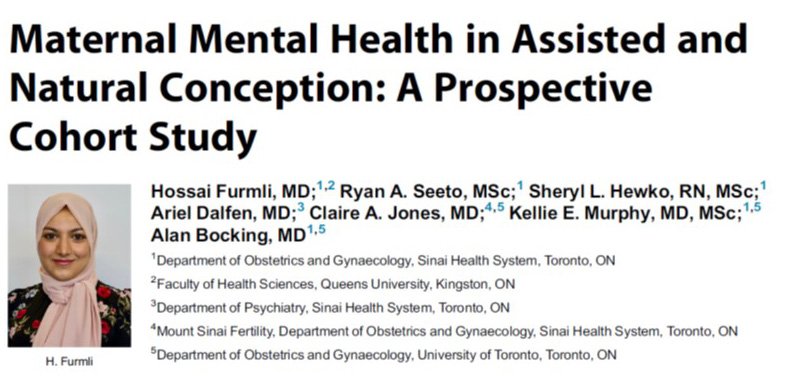 Sarah_A_Hutch's tweet photo. Have you seen the new manuscript from the Ontario Birth Study showing women who conceived with assisted reproductive technology had fewer depressive symptoms and less stress and anxiety in the 2nd trimester than women who conceived spontaneously? https://t.co/b057M6rgEW https://t.co/ktHGoOUKDD