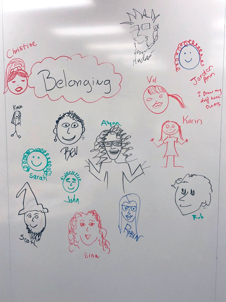AndreSLeger's tweet photo. We had a great #CEPSLC session on the #CornwallCampus today - exploring #Belonging through role play, case studies, and teaching reflection... also had a great group picture using the new whiteboards! #ActiveLearning @whatsinsideslc @SLCTeachLearn https://t.co/bydNMj5MEW