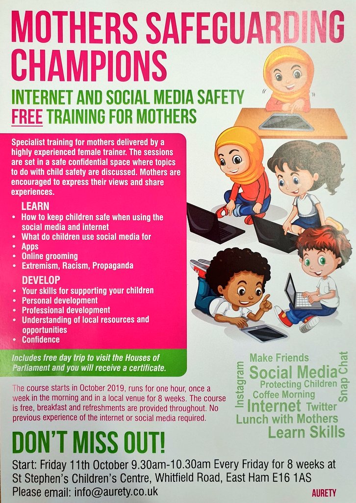 SandringhamIT's tweet photo. Fantastic opportunity for our Mums to become Safeguarding Champions - Begins this Friday at 9:30am at the St. Stephen's Children's Centre. #SafeGuarding #OnlineSafety #CoffeeMorning https://t.co/kSh6g76CUL