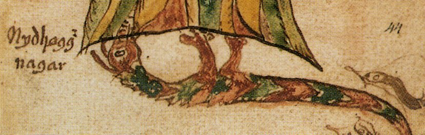 SomeVoodoo's tweet photo. @SaturnLunacy For the Norse group of satellites I chose Nidhogg, the dragon/serpent who resides at the base of yggdrasil, gnawing on the roots of the world tree. #NameSaturnsMoons https://t.co/fwCIci57JQ