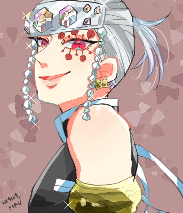 垢移行▶︎固ツイ見てくださいさんがTwitterに投稿した宇髄天元(鬼滅の刃)のイラスト。