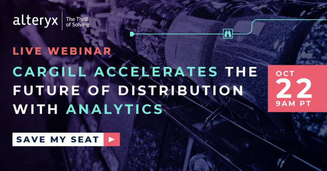 _nick_pederson's tweet photo. From 1 analyst to 400, Cargill exponentially grew their #analytics capabilities. Find out how you can do the same in this live webinar. https://t.co/5fbQ3Gd85b #AlteryxAnalytics https://t.co/5m0OPE6lbj https://t.co/rgBiqdtDC3