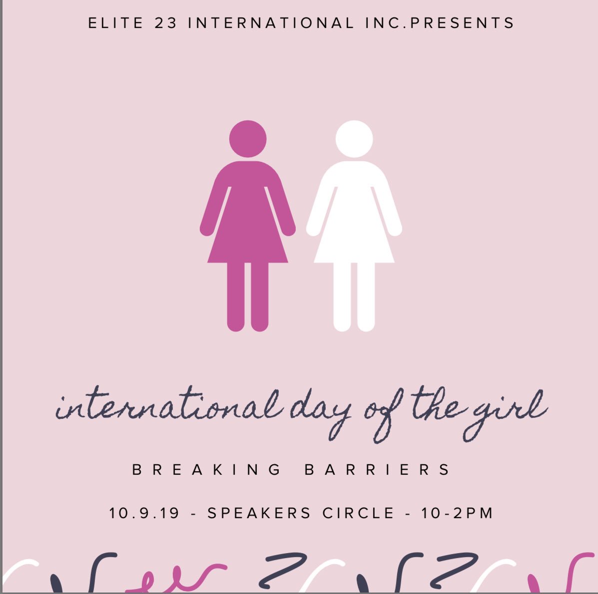 elitexcellence's tweet photo. Tomorrow join us for an early International Day of the Girl celebration. 🎉🌸👧🏽 https://t.co/ouEXGjhsJi