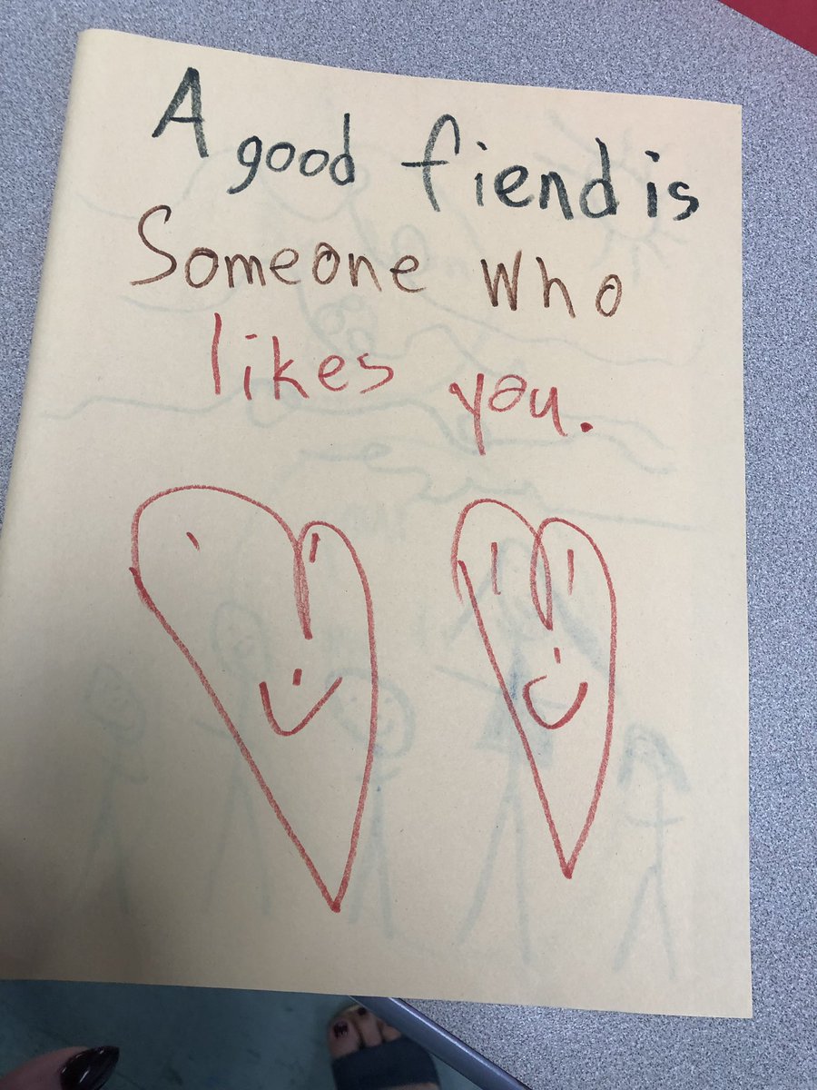 marisa_elam's tweet photo. Today we read The Bad Apple, discussed what qualities we want in our friends, and drew a picture of them. @MemorialElm https://t.co/kvt1xD9kaD